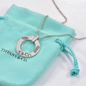 Tiffany & Co. 1837 Open Circle Pendant Necklace Sterling Silver 16” Retired
